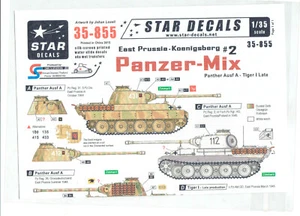 STAR DECALS 35-855 Panzer Mix - East Prussia (Panther A-Tiger I Late) Scala 1/35 - Foto 1 di 2