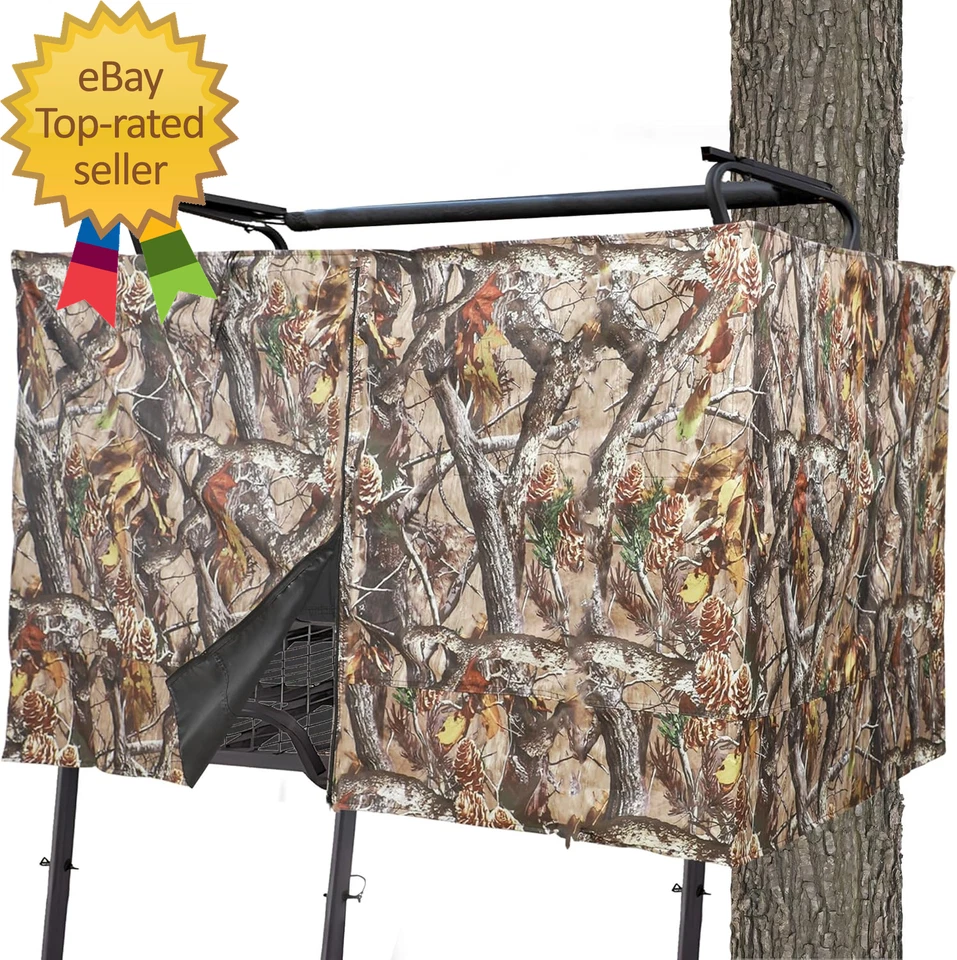 Hunting Tree Stand Blinds Cover Camouflage Universal Tree Stand Blinds Realistic - Image 1 of 4