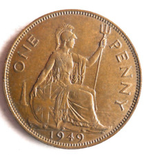 1949 GREAT BRITAIN PENNY - Excellent Coin - FREE SHIP - Bin #355
