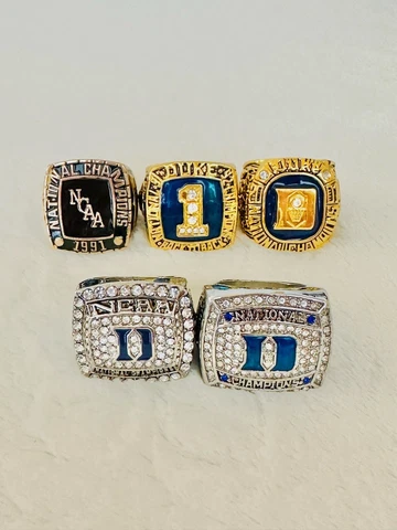 5 PCS Duke Blue Devils National Champions Ring complete set, US SHIP, 1991-2015 Cover