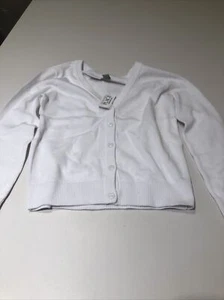 The Children's Place Girls Uniform Cardigan - White Size M - Picture 1 of 3