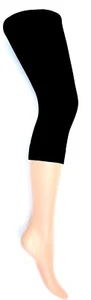 Womens Footless Capri - Cropped Length -Cycling Shorts Black Tights. - Picture 1 of 3