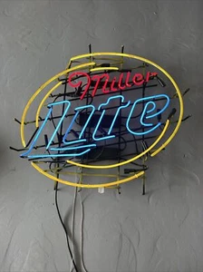 Miller Lite Beer Neon Sign Man Cave Advertisement Bar Pub Store Sign Vintage - Picture 1 of 21