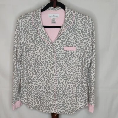 Karen Neuburger Mujer S Pijama Camisa Rosa y Gris Cuello Botón Manga Larga Foto 1 de 4