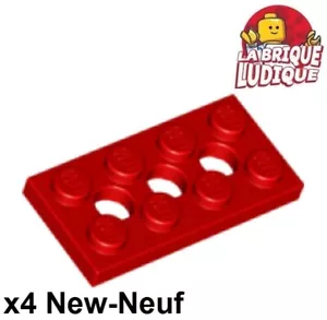 Lego Technic 4x Plate 3 Holes 2x4 Red 3709B New - Picture 1 of 1
