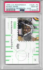 1999 UD POWERDECK POTENTI MOMENTI AUSILIARI RANDY MOSS PSA 10 GEM MINT VIKINGS - Foto 1 di 2