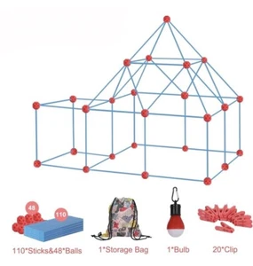 Rengue 180 Pack Fort Building Kits for Kids Age 4, 5, 6, 7, 8+ Years Old Boys an - Picture 1 of 2