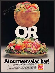 Burger King 1980s Magazine Print Advertisement Ad 1983 Fast Food Salad Bar - Picture 1 of 1