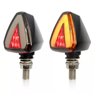 2x M8 Motorcycle Amber Turn Signal Indicator Brake Blinker Light 12V Universal. - Picture 1 of 15