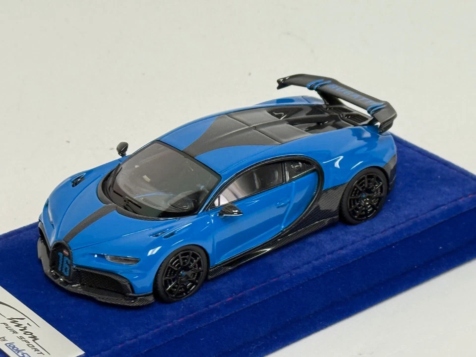 1/43 Looksmart BUGATTI Chiron Pur Sport Agile Azul sobre Azul Gamuza Base LS520A Foto 1 de 4
