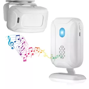 Wireless PIR Motion Sensor Infrared Detector Alarm Welcome Shop Entry Chime Bell - Picture 1 of 12