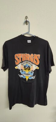 Camiseta De Colección Stedman 1990 Sturgis Black Hills 50 Años Moto Rally Talla XL Foto 1 de 3