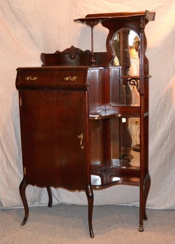 Antique Victorian Mahogany Sheet Music Cabinet Cover