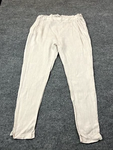 Linen Coastal Beach Resort Rustic Pants M Coastal Boho Minimalist Italy Vacation - Picture 1 of 11