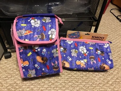 New IGLOO Lunch Sack INSULATED Cooler Bag & Snack Bag Dogs Corgis Cat Mouse - Image 1 of 4