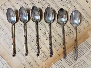 DELICIOSO Juego de 6 cucharas moca FRANCESAS VINTAGE marcadas Francia 5,5" de largo - Imagen 1 de 4