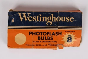 Vintage 6 Westinghouse Photoflash Glühbirnen Nr. 8 Class M Fotokamera - Bild 1 von 2