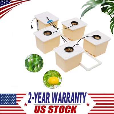 Deep Water Culture Hydroponic System Grow Kit W/Submerged Pump US STOCK - Image 1 of 4