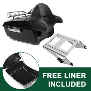 King Trunk Pack Backrest Mount Rack For Harley Davidson Touring Road Glide 2014+ - Picture 1 of 19