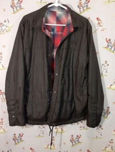 🌄 The North Face Fort Point Reversible Shacket Mens Medium Black Red Plaid - Picture 1 of 20