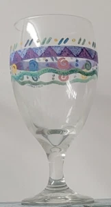 RARE Vintage Sue Zipkin Hand Blown Painted Wine Water Tea glass 5 available - Picture 1 of 10