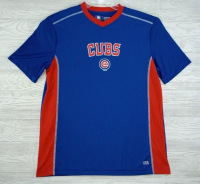 MLB Chicago Cubs Shirt XL Short Sleeve TX3 Cool SPELLOUT Logo Team Apparel - Image 1 of 4