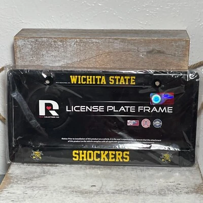 Rico Industries NCAA Wichita State Shockers matrícula marco cromado negro nuevo Foto 1 de 4