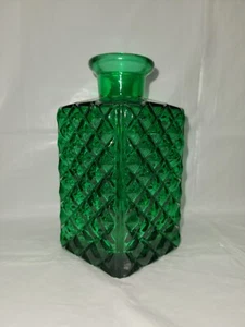 mid century empoli green diamond rectangle decanter/ vase 7.5 inch # 5354 - Picture 1 of 20