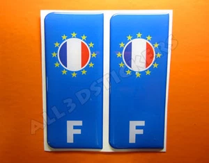 2x3D Pegatina Resina Cúpula Euro FRANCIA Matrícula con Bandera Insignia de Coche Adhesivo - Imagen 1 de 1