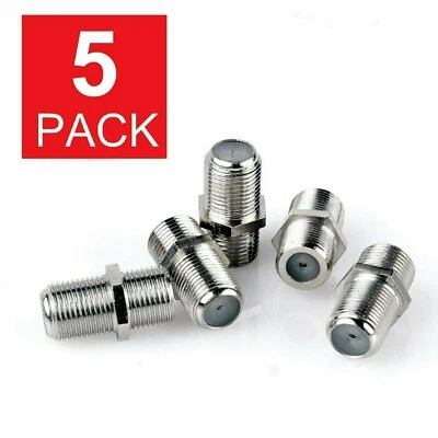 5 PCS F81 BARREL COUPLER ADAPTER RG6 RG59 CONNECTOR COAX FEMALE F CCTV Cable TV - Image 1 of 3