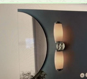 Eliott double art deco chrome -nickle bathroom wall light ideal above mirror - Picture 1 of 6