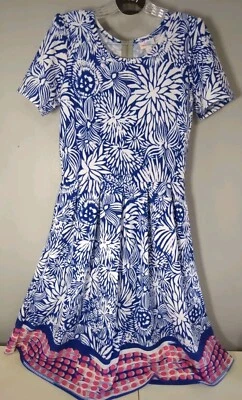 LuLaRoe Amelia Dress- Size Medium Floral Pockets Pleated A-Line - Изображение 1 из 4