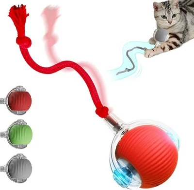 Giociv Interactive Cat Toys Ball for Indoor Cats Fast Rolling on Carpet Chirp...