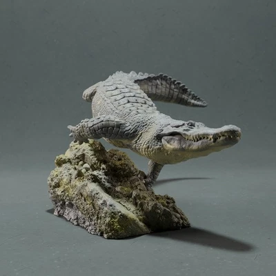Alligator Swimming Resin 3d printed Unpainted Model Railroad Diorama Wild Animal - Image 1 of 4
