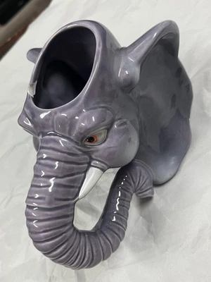 Taza de café Rainforest Café 3D cerámica cabeza de elefante maceta 1997 vintage Foto 1 de 4