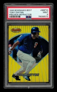 1996 Bowman's Best Preview Refractor: #BBP10 Tony Gwynn PSA 9 MINT - Picture 1 of 2