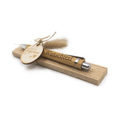 Holz Kugelschreiber m. Wunschname Bambus Stift Gravur Geschenk 11 Erzieherin - Bild 1 von 4