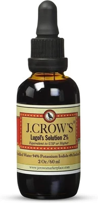 Solución de yodo J.CROW’S Lugol’s 2% 2 oz | Gotas de yoduro de potasio EE. UU. Foto 1 de 4
