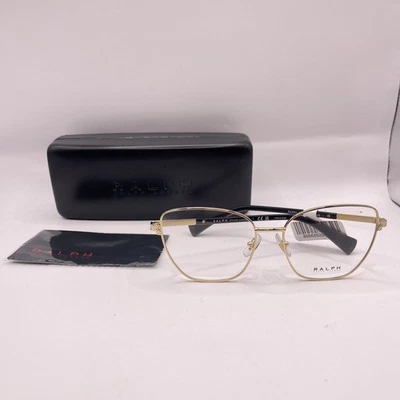 Gafas Ralph Lauren Mujer Delgadas Metal Mariposa RA6060 Negras/Doradas Usadas Foto 1 de 4