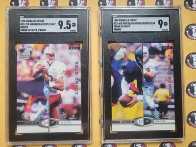 1998 Pinnacle Inside Stand Up Promo #22AB & #22CD Peyton Manning RC SGC 9.5 & 9 - Image 1 of 4