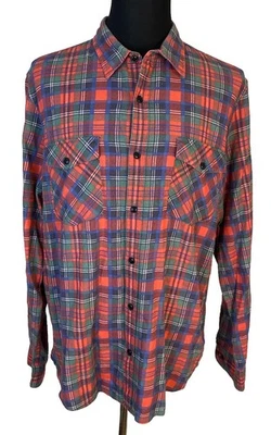Camisa de franela Ralph Lauren vintage de mezclilla y suministro para hombre 2XL tartán a cuadros 2 bolsillos Foto 1 de 4