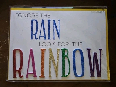 Papyrus encouragement friendship themed embellished card Papyrus Rainbow card - Image 1 of 3