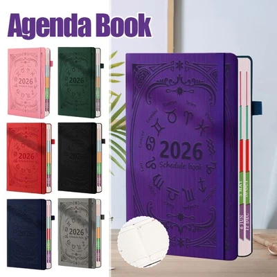 2026 Portable Agenda Book English Calendar Book Creative Textured Notebook - Image 1 of 4