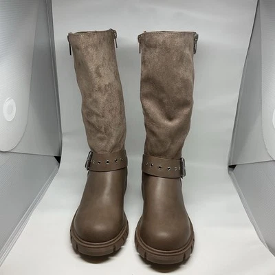 Steve Madden Niños Botas Talla 3 Jholly 482 Color, Marrón Topo Media Pantorrilla RN# 128692 Foto 1 de 4