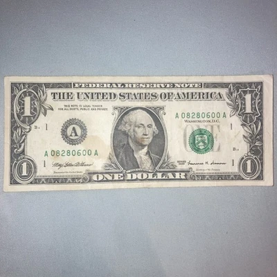 1999 Series A 1$ C Note Misaligned Very Low Seal And Serial Number - Image 1 of 4