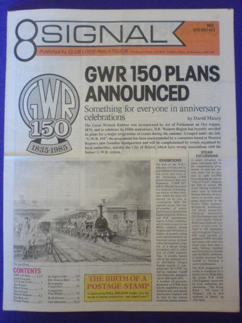 CLUB LOCO PHILATELICA - SIGNAL #03 - GWR 150 Foto 1 de 1