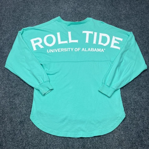 Roll Tide Spirit Jersey Womens Size XS Blue Green University of Alabama Logo Cover