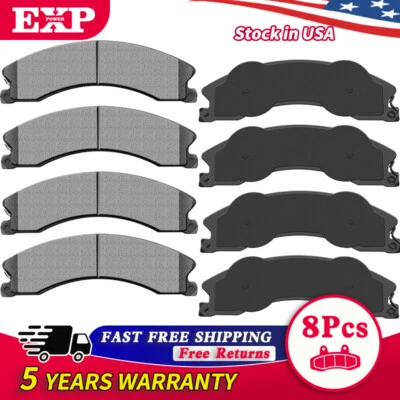 Ceramic Brake Pads for Chevy Silverado 2500 HD GMC Sierra 2500 HD Front+Rear - Image 1 of 4