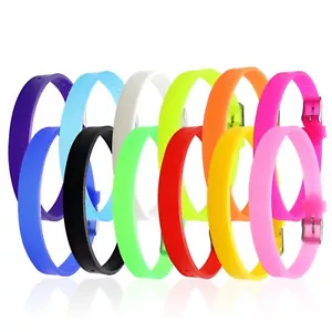 10 Mixed Color Rubber Bracelet Wristband Fit 8mm Slide Charm DIY Name - Picture 1 of 8