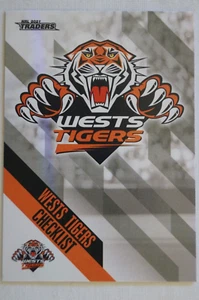 NRL Rugby League Traders In Action Series Trade Card Tigers Checklist & Logo - Picture 1 of 4